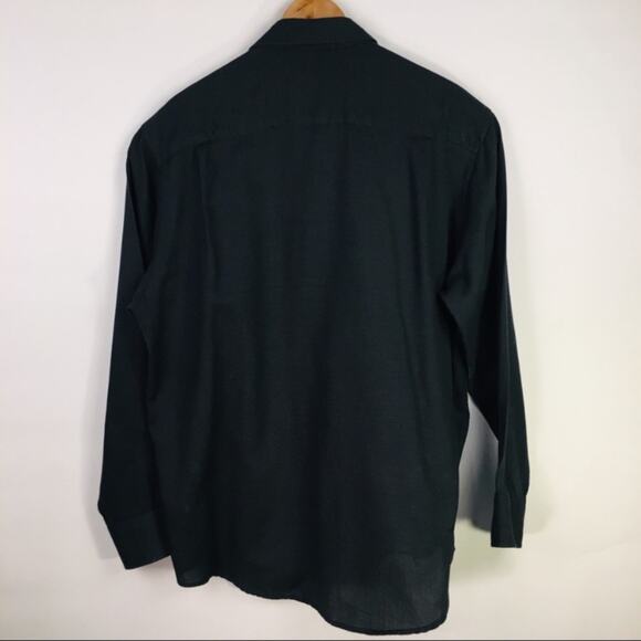 Van Heusen Black Fine Dot Patterned Button Up Shirt Large - Picture 2 of 4